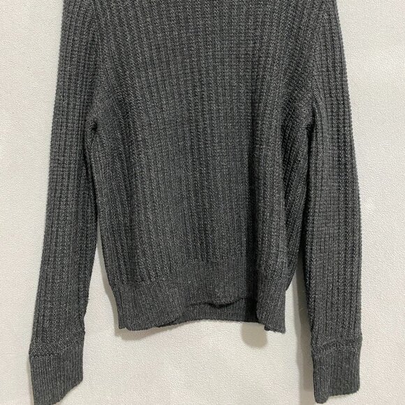 Yves Meain Charcoal Baby Alpaca Silk Sweater M Ribbed Luxury Ireland - Picture 6 of 7